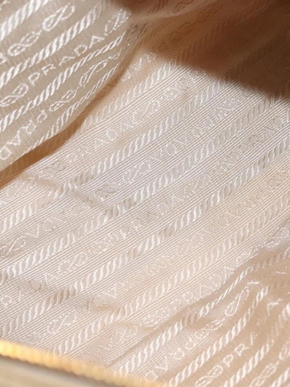 PRADA Chain Shoulder Bag Nylon Beige Gold Auth - Picture 14 of 16